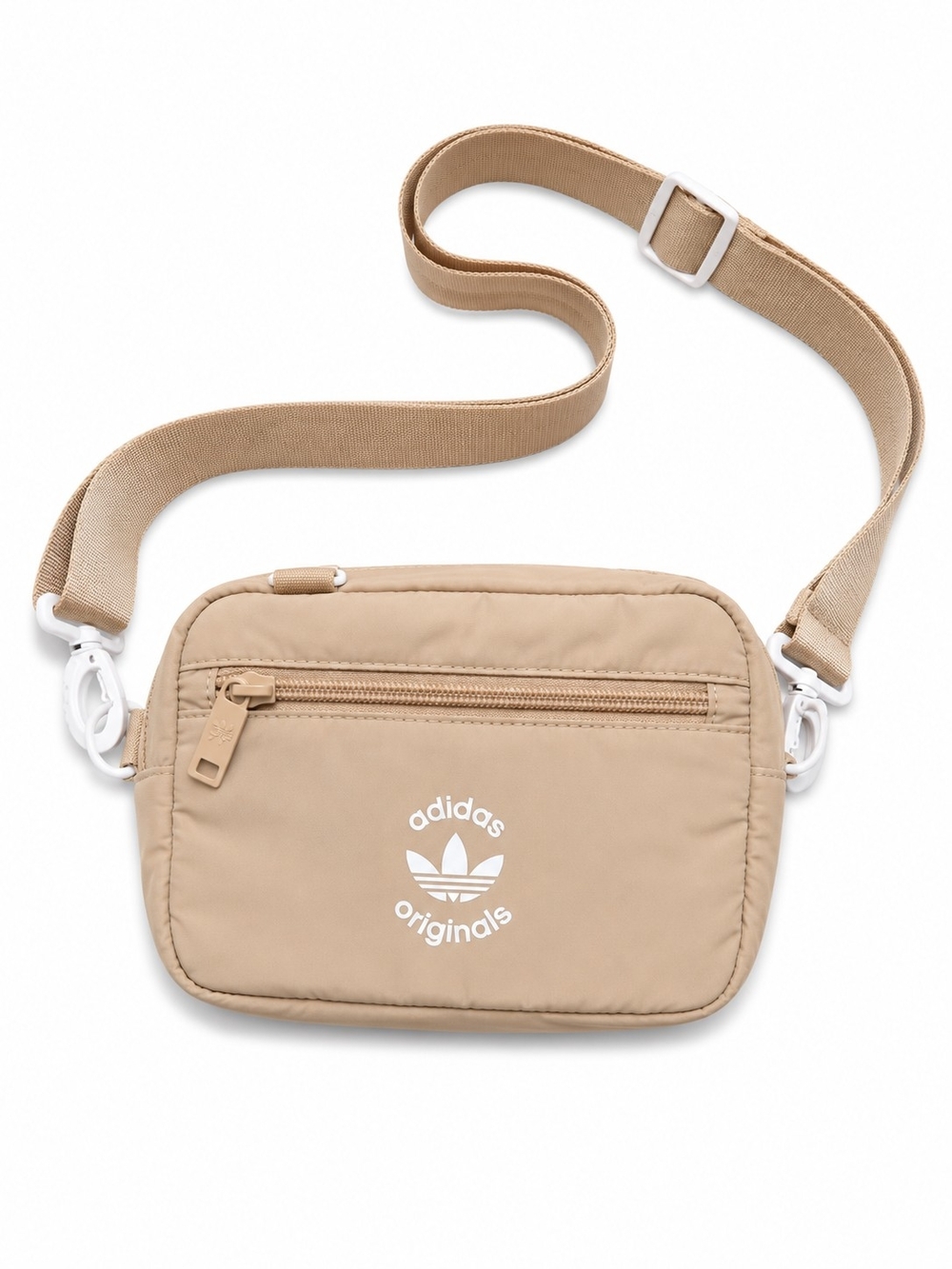 adidas Beige Mini Crossbody Bag with White Logo, NWT